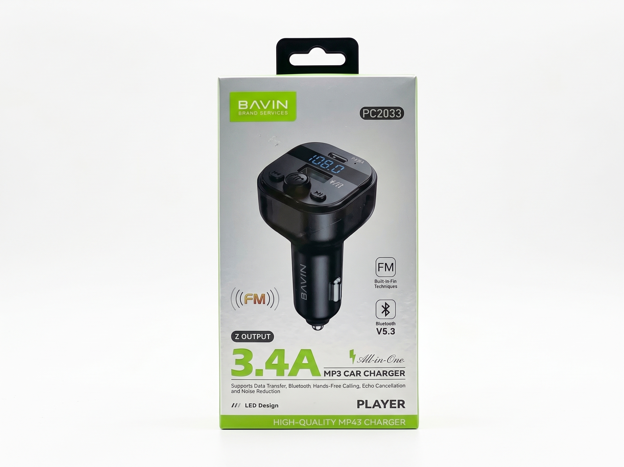 BAVIN PC2033 All-in-One MP3 Wireless Bluetooth FM Car Charger